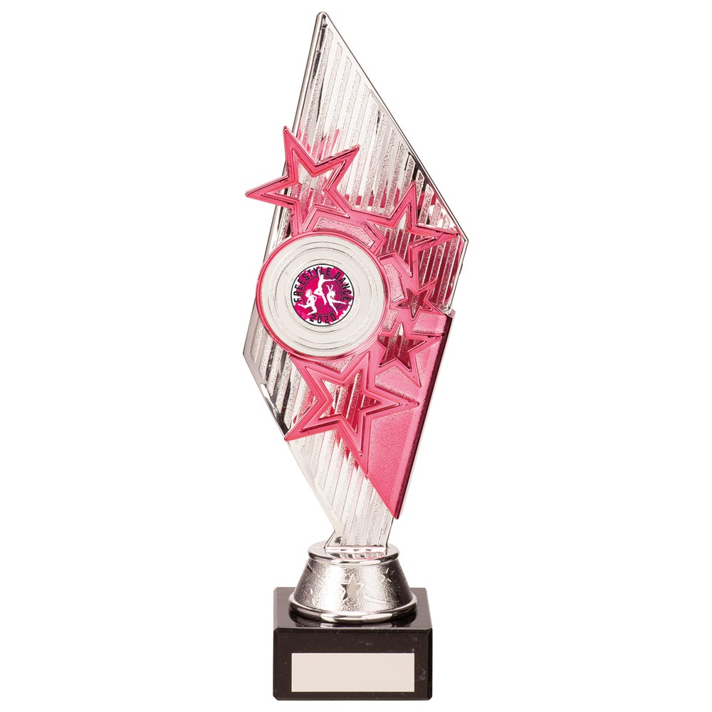 Pizzazz Plastic Trophy - Silver & Pink
