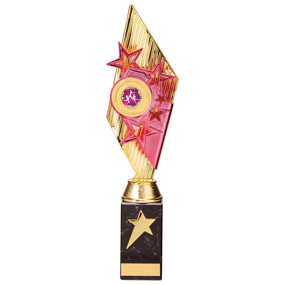 Pizzazz Plastic Trophy - Gold & Pink