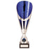 Rising Stars Plastic Laser Cut Trophy Cup - Silver & Blue