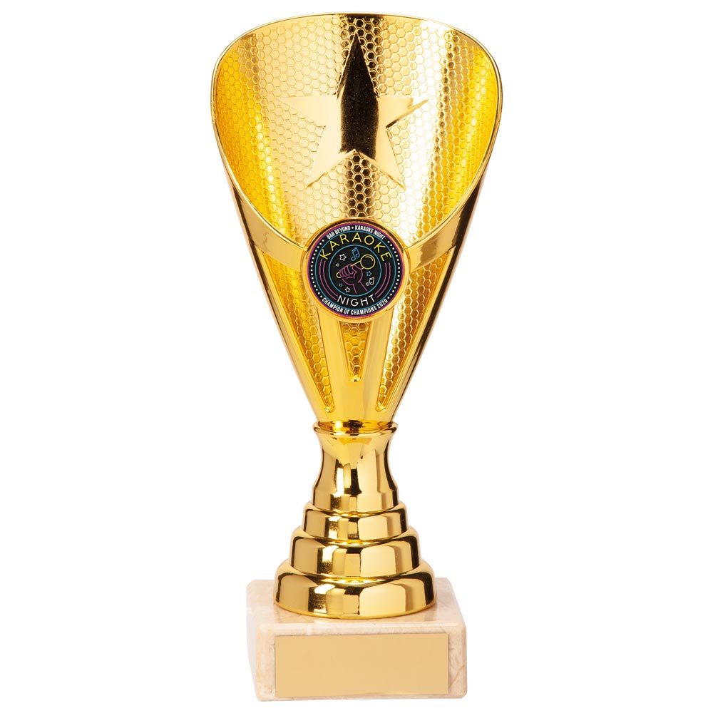 Rising Star Budget Laser Cut Plastic Trophy Cup - Gold