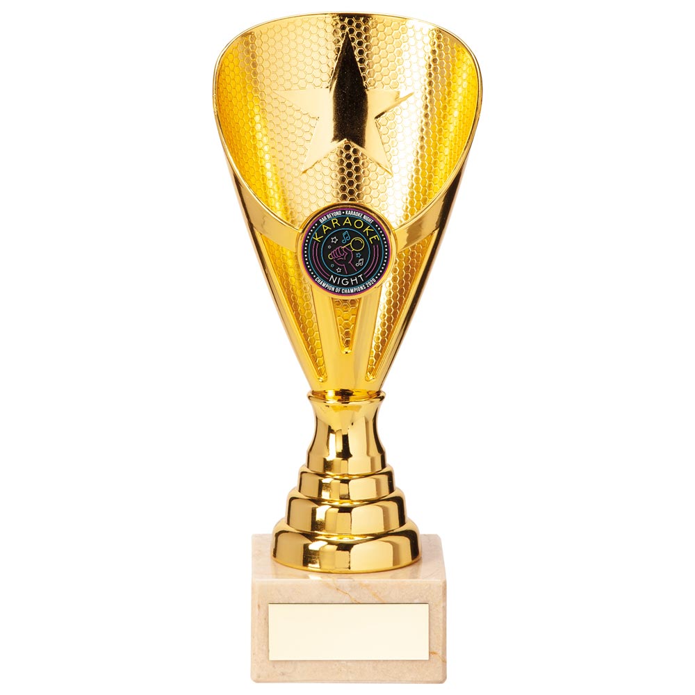 Rising Star Budget Laser Cut Plastic Trophy Cup - Gold