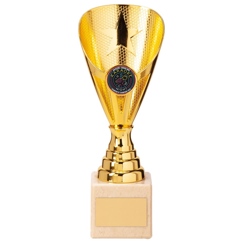 Rising Star Budget Laser Cut Plastic Trophy Cup - Gold