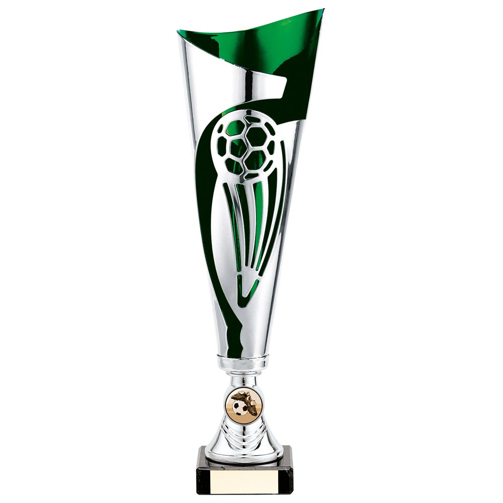 Champions Football Trophy Cup (Silver & Green)
