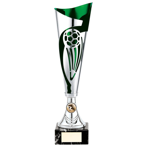 Champions Football Cup Silver & Green 360mm