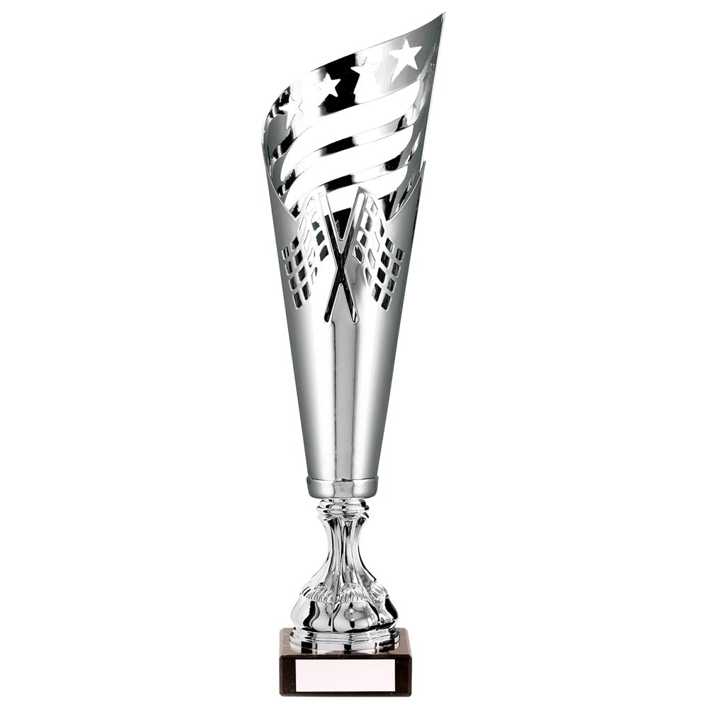 Monza Laser Cut Metal Trophy Cup - Silver
