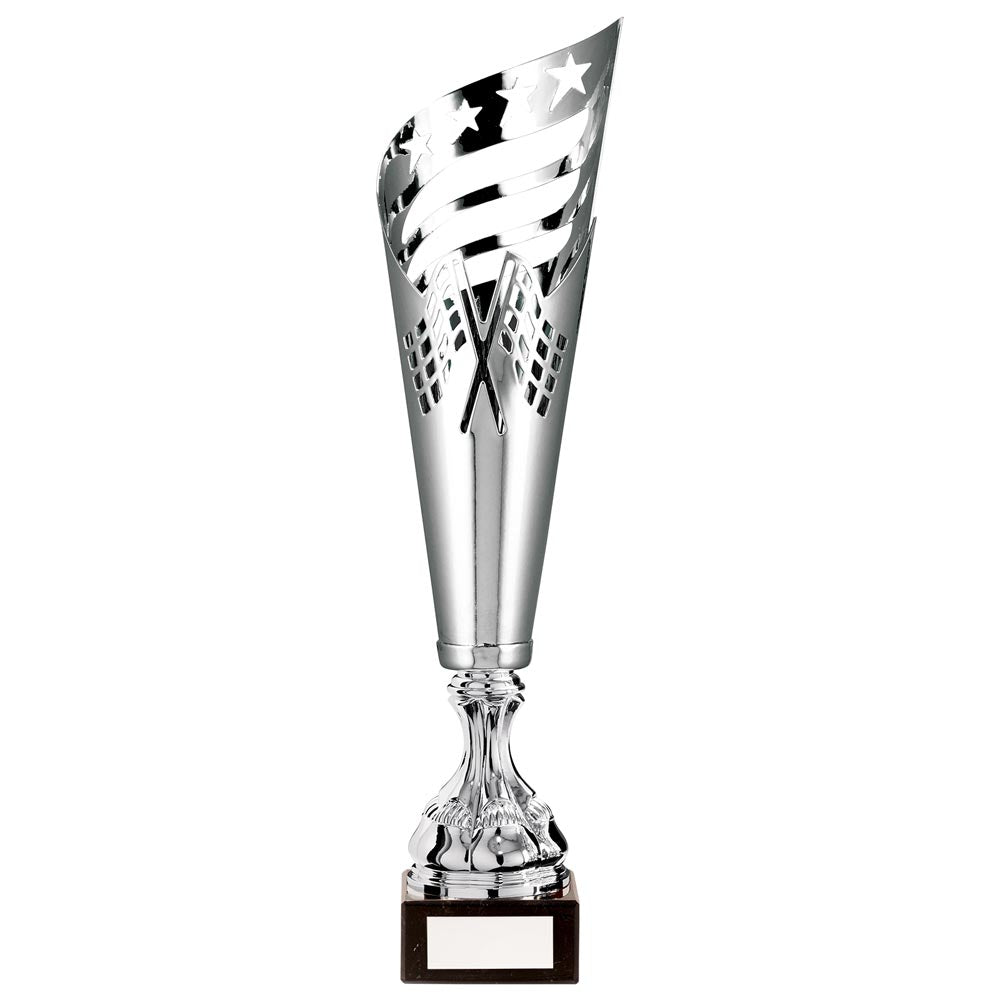 Monza Laser Cut Metal Trophy Cup - Silver