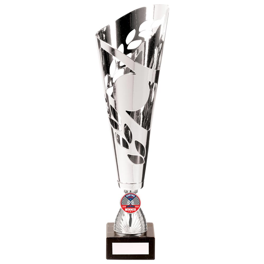 Zues Laser Cut Metal Trophy Cup - Silver