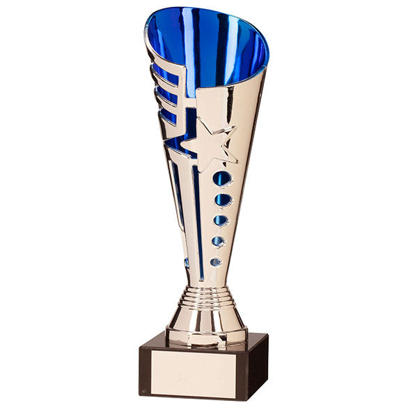 Sunfire Plastic Trophy Cup (Silver/Blue)