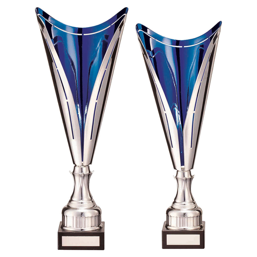 Wave Rider Metal Trophy Cup (Silver/Blue)
