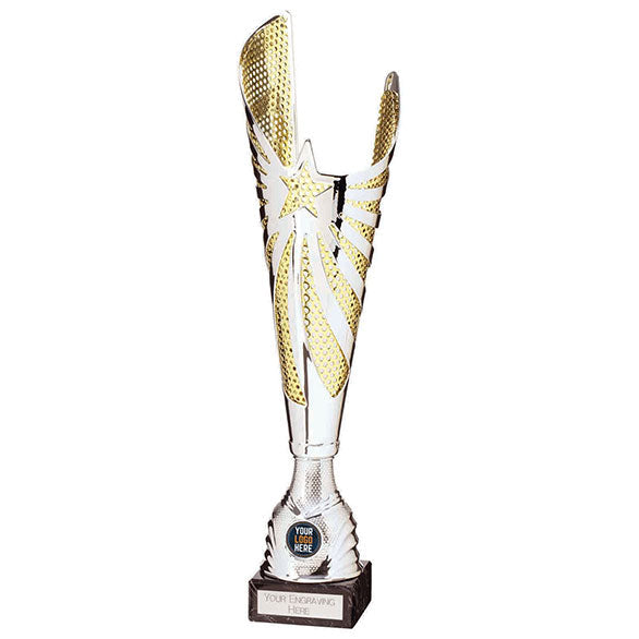 MegaStar Laser Cut Trophy Cup (Silver/Gold)