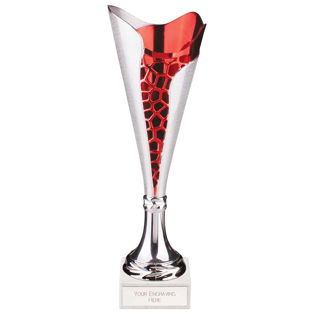 Utopia Laser Cut Trophy Cup (Silver & Red)