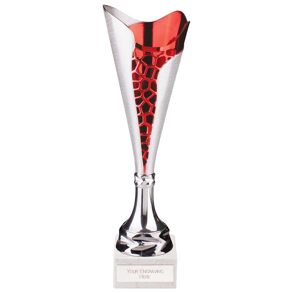 Utopia Laser Cut Trophy Cup (Silver & Red)