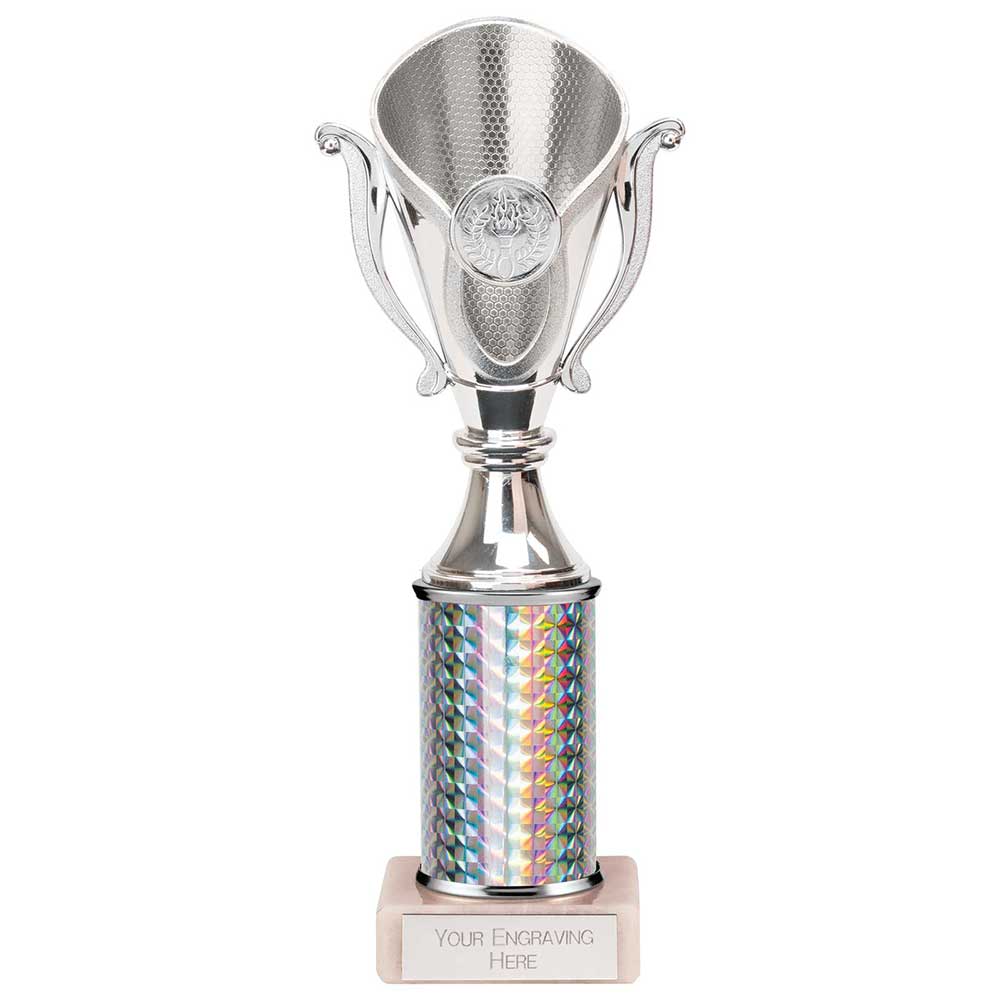 Wizard Plastic Column Trophy Cup - Silver