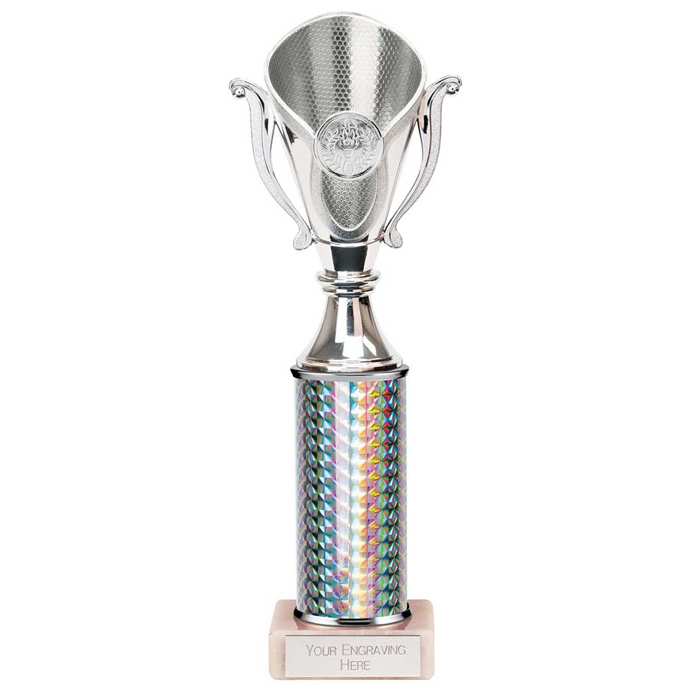 Wizard Plastic Column Trophy Cup - Silver