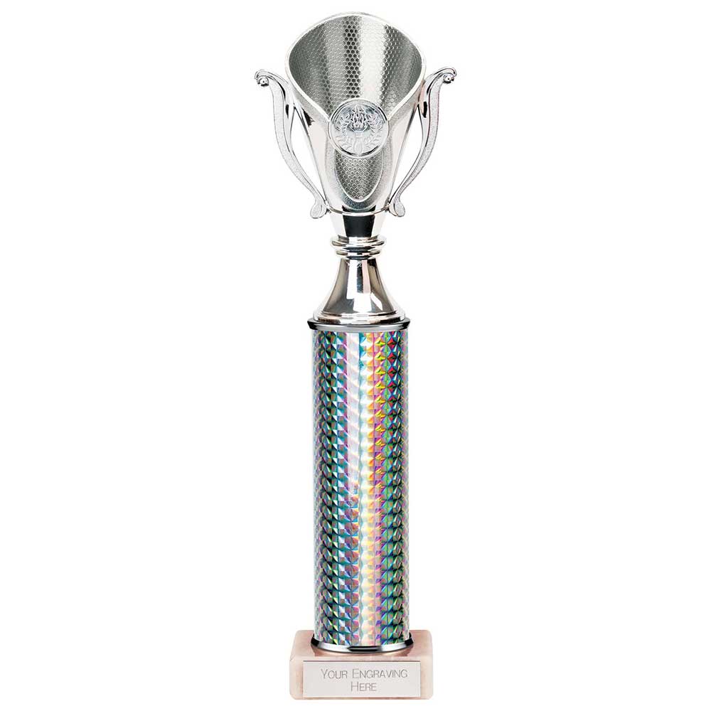 Wizard Plastic Column Trophy Cup - Silver