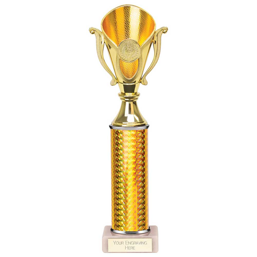 Wizard Plastic Column Trophy Cup - Gold