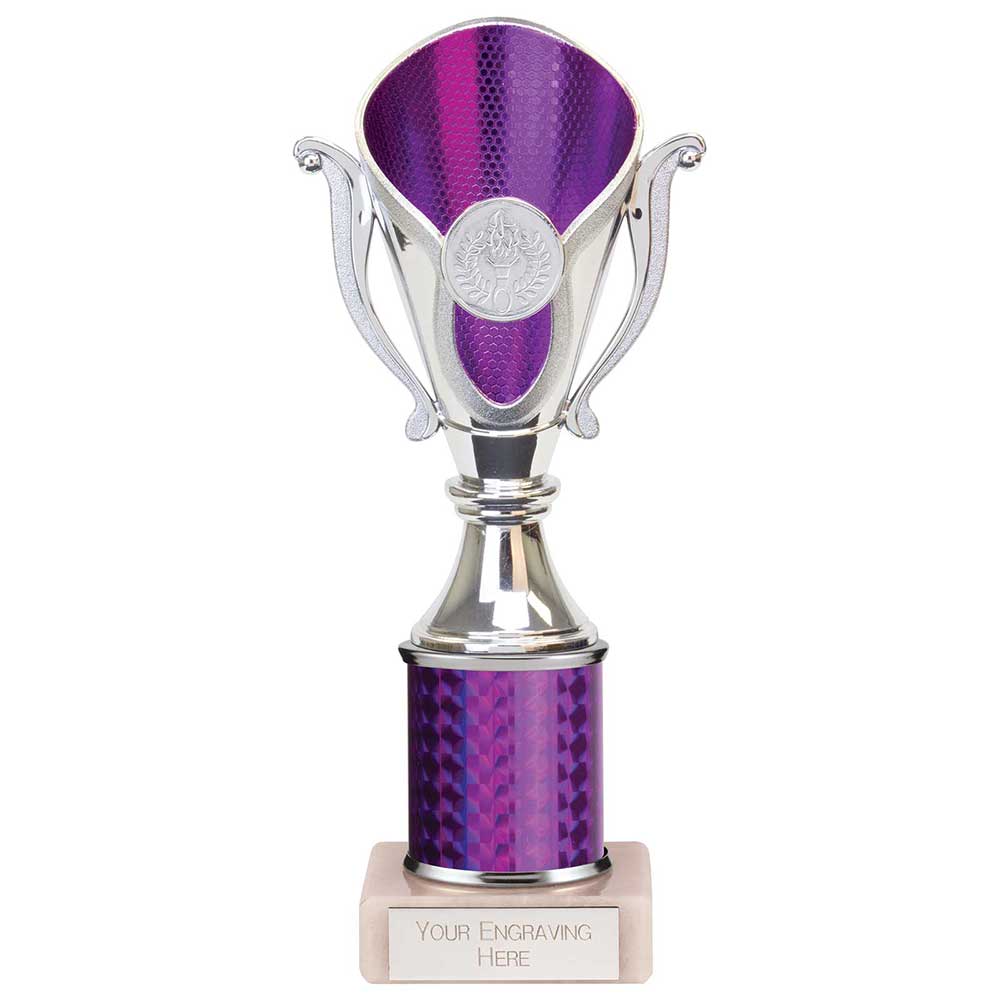 Wizard Plastic Column Trophy Cup - Purple