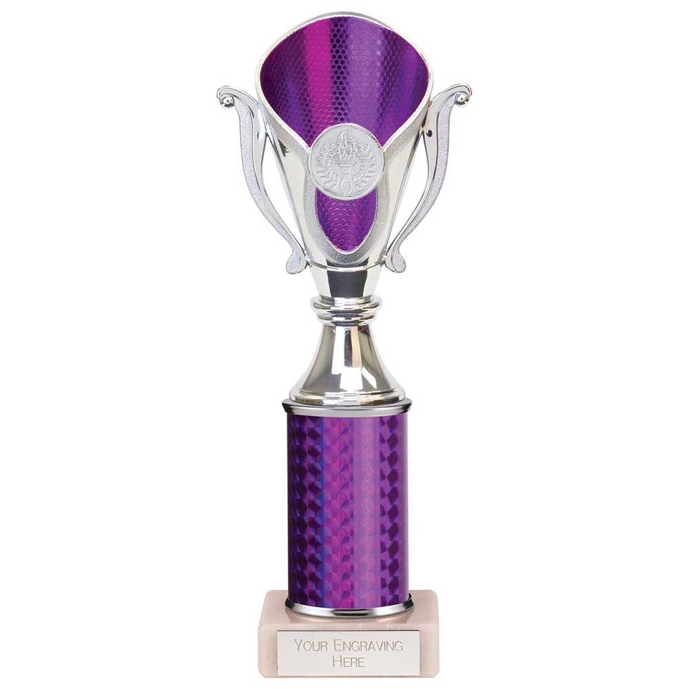 Wizard Plastic Column Trophy Cup - Purple