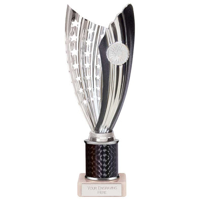 Glamstar Plastic Trophy Cup on Tube - Black (265mm Height)