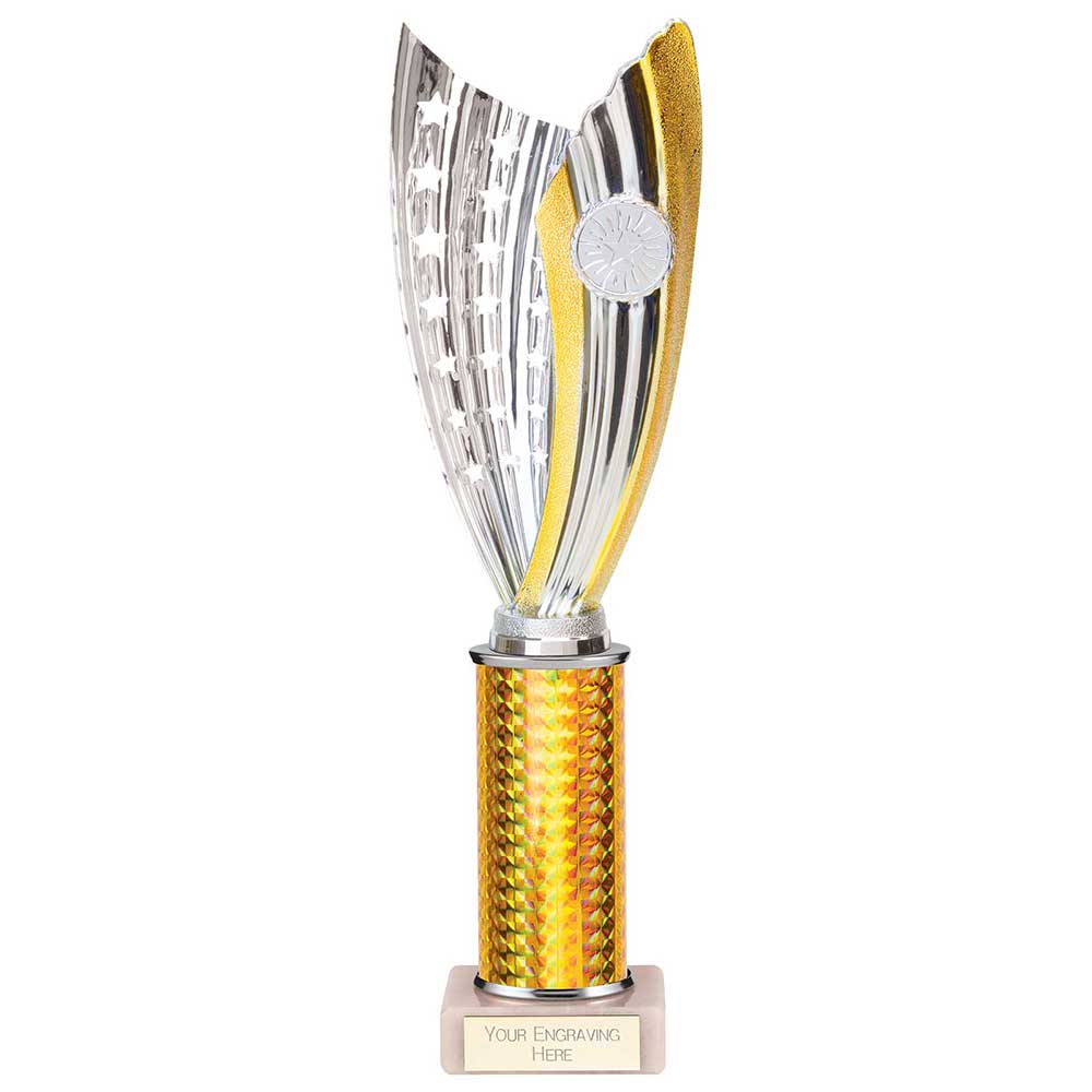 Glamstar Plastic Column Trophy - Gold