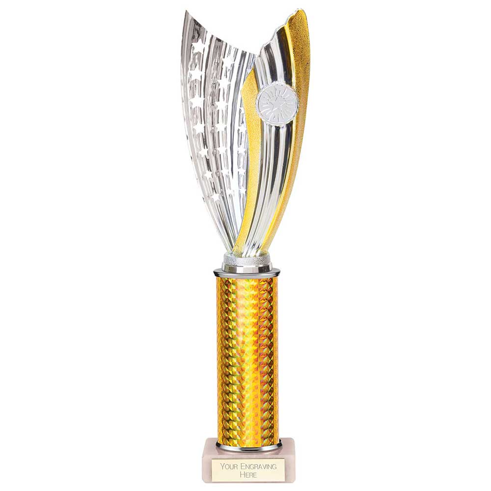 Glamstar Plastic Column Trophy - Gold