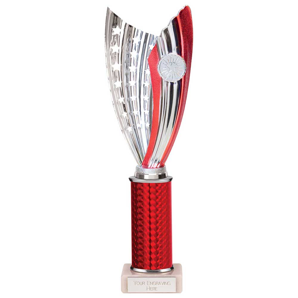 Glamstar Plastic Column Trophy - Red
