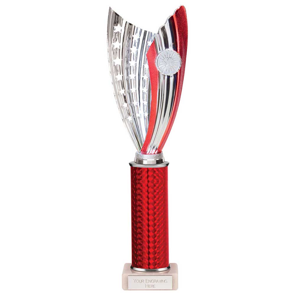 Glamstar Plastic Column Trophy - Red