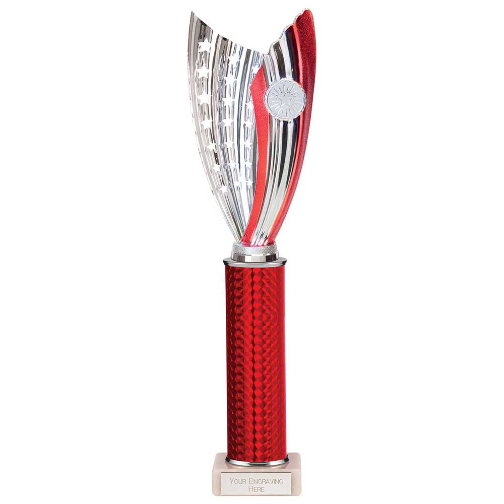 Glamstar Plastic Column Trophy - Red