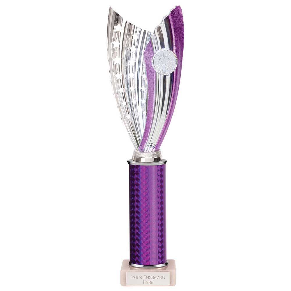 Glamstar Plastic Column Trophy - Purple