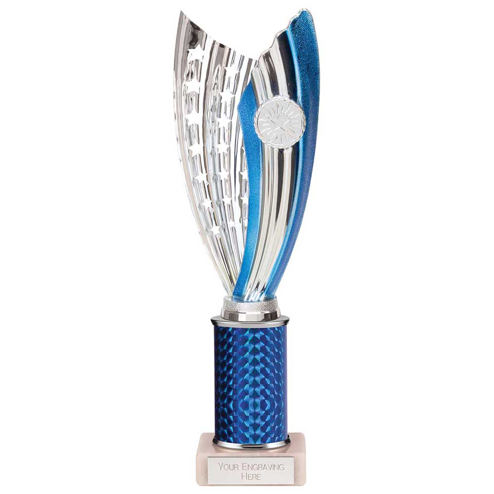 Glamstar Plastic Column Trophy - Blue
