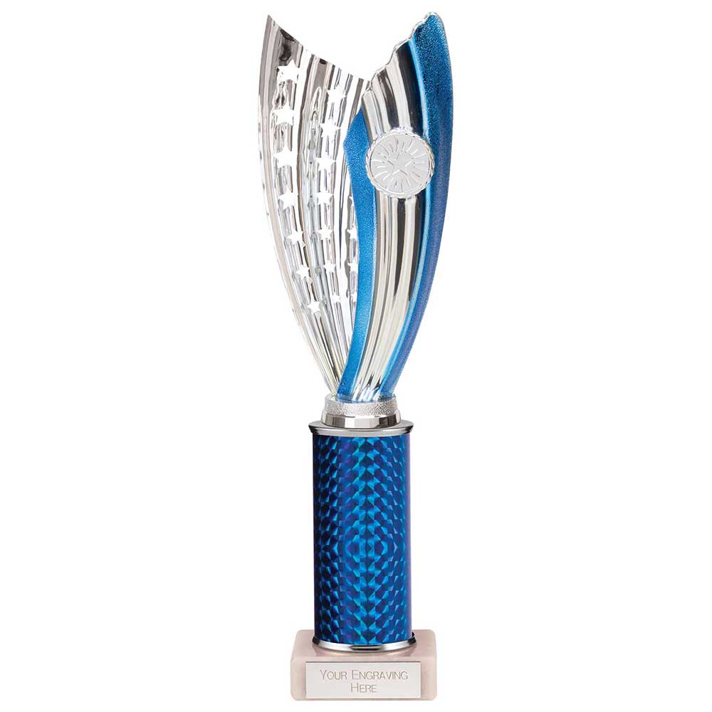 Glamstar Plastic Column Trophy - Blue