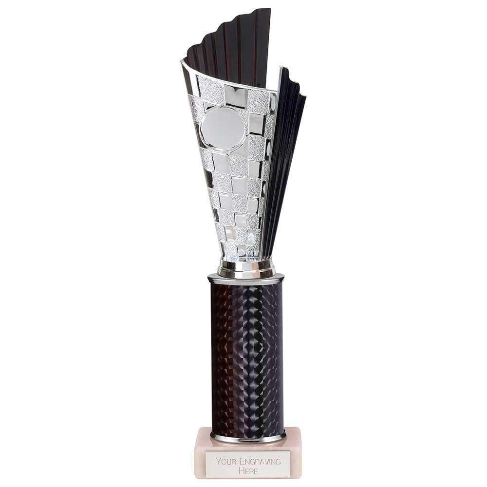 Flash Plastic Chequered Trophy - Black