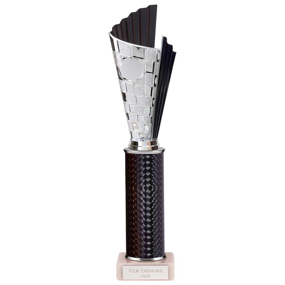 Flash Plastic Chequered Trophy - Black
