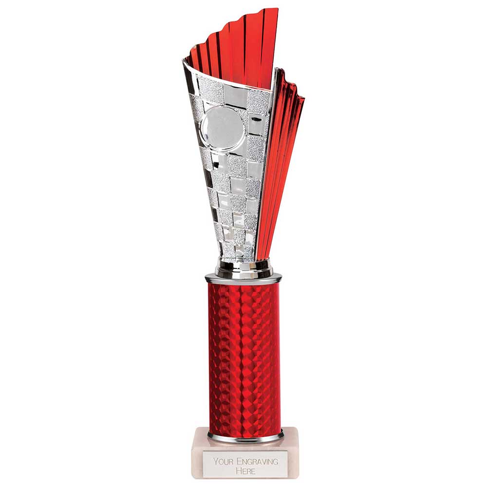 Flash Plastic Chequered Trophy - Red