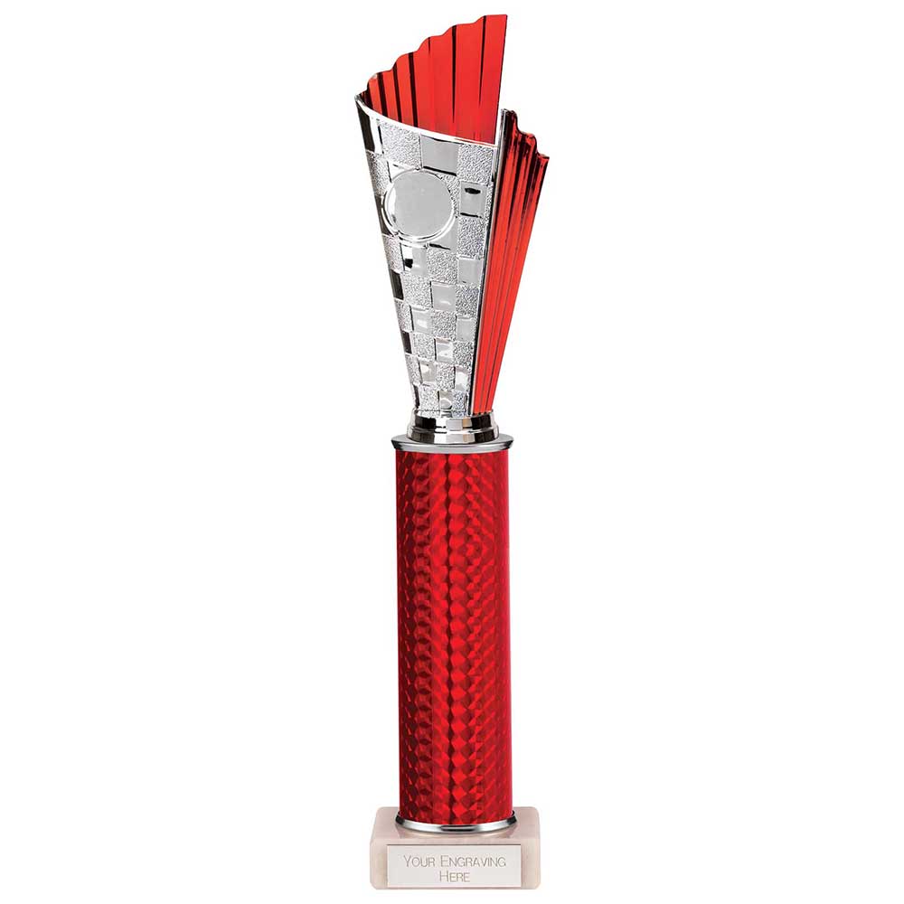 Flash Plastic Chequered Trophy - Red