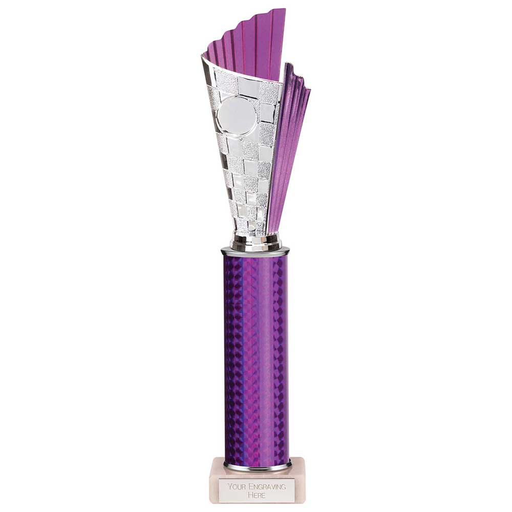 Flash Plastic Chequered Trophy - Purple
