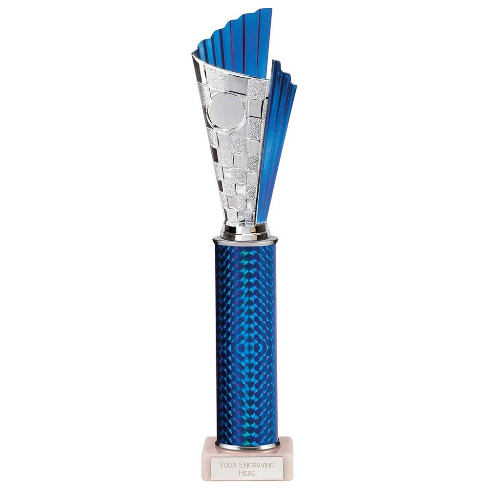 Flash Plastic Chequered Trophy - Blue