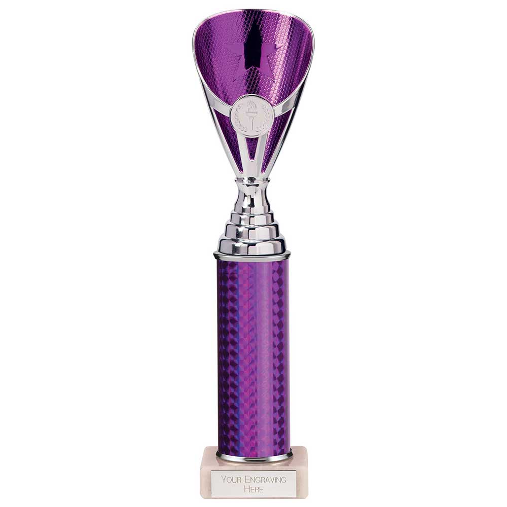 Rising Stars Plastic Column Trophy - Purple