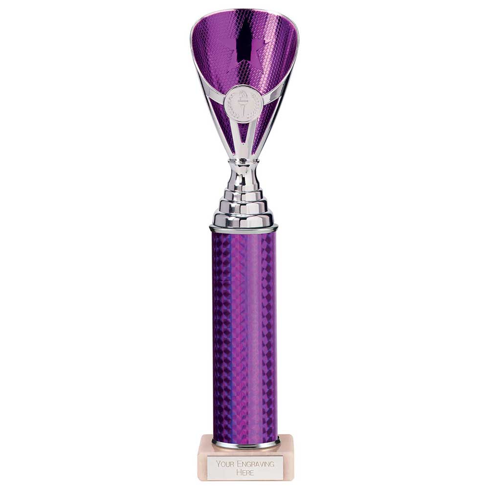 Rising Stars Plastic Column Trophy - Purple