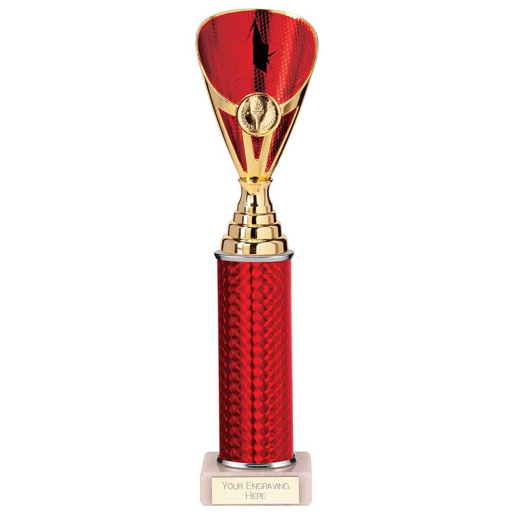 Rising Stars Plastic Column Trophy - Red