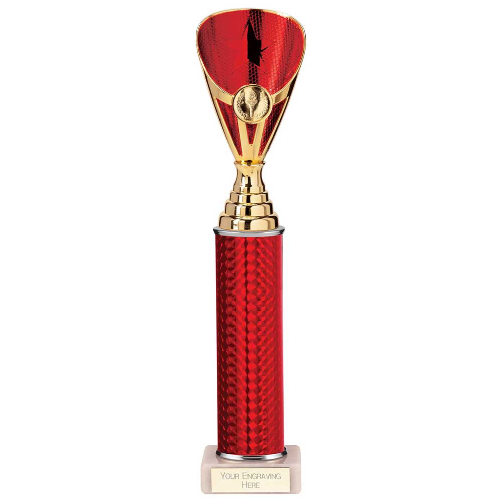 Rising Stars Plastic Column Trophy - Red