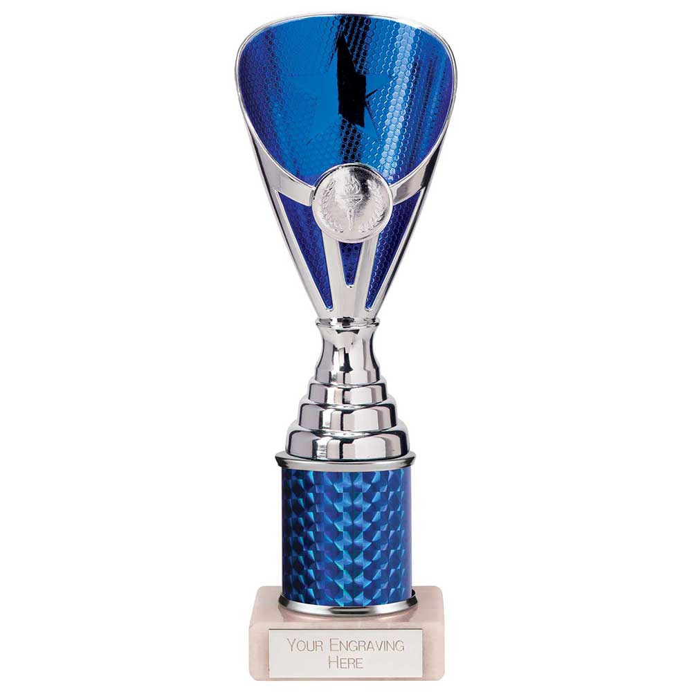 Rising Stars Plastic Column Trophy - Blue