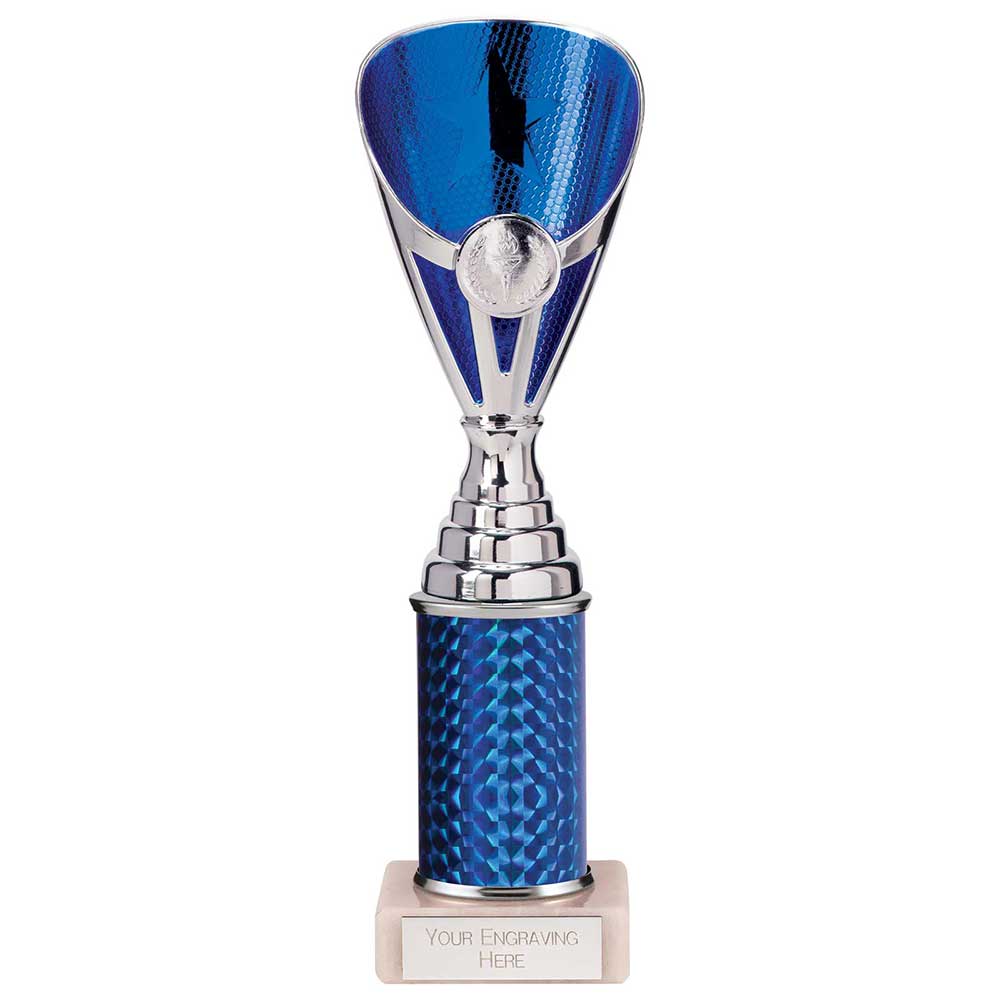 Rising Stars Plastic Column Trophy - Blue