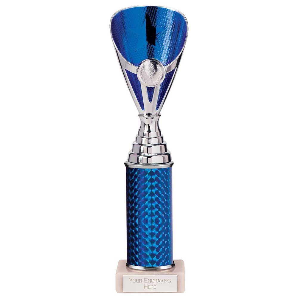 Rising Stars Plastic Column Trophy - Blue