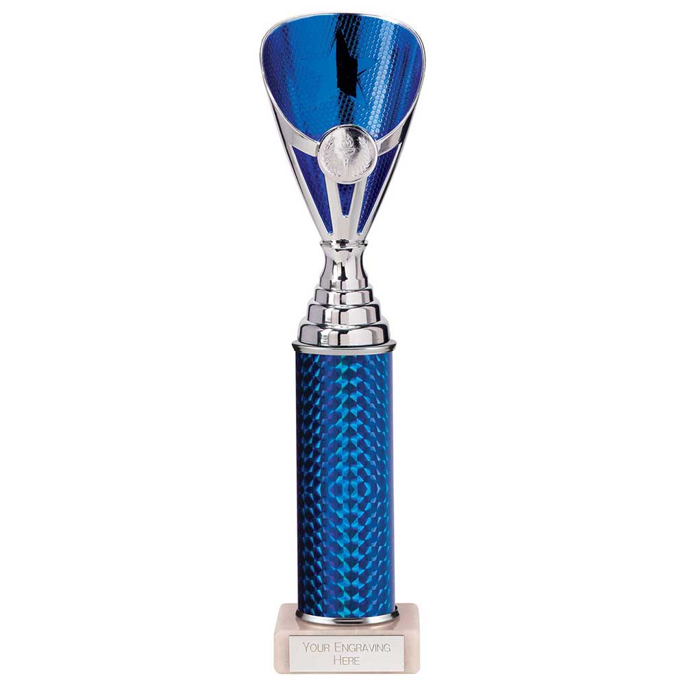 Rising Stars Plastic Column Trophy - Blue