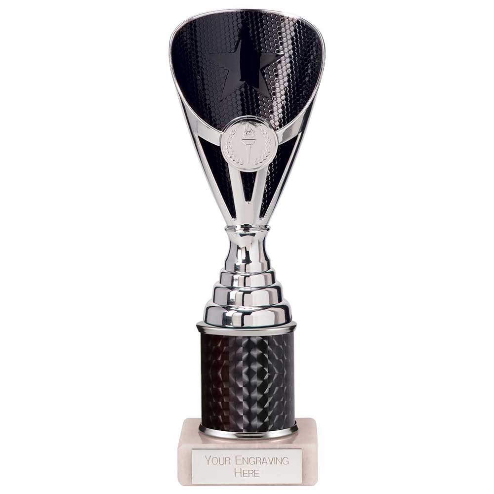 Rising Stars Plastic Column Trophy - Black