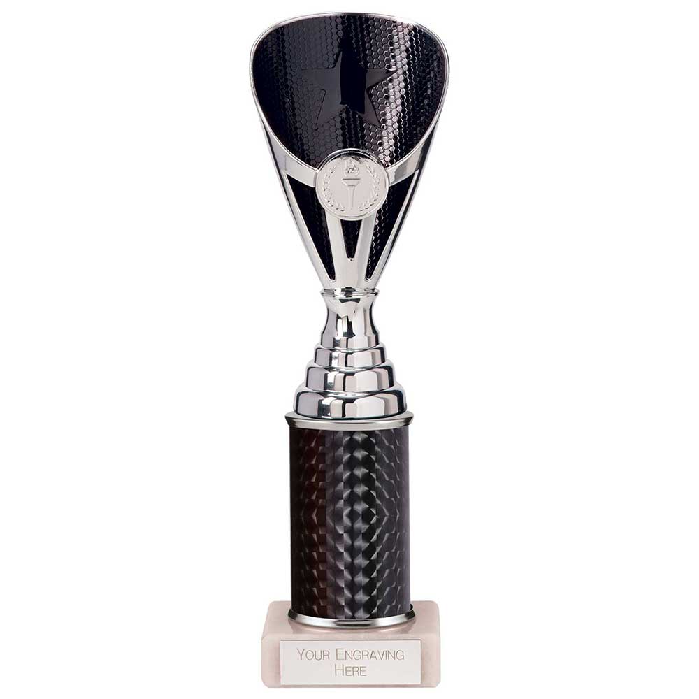 Rising Stars Plastic Column Trophy - Black