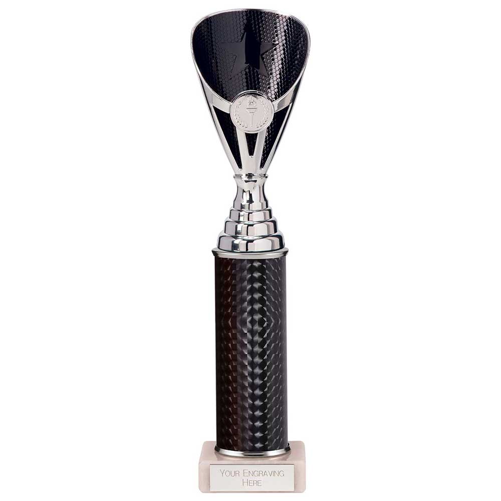 Rising Stars Plastic Column Trophy - Black