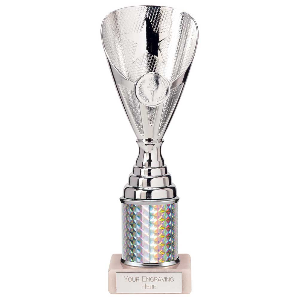 Rising Stars Plastic Column Trophy - Silver