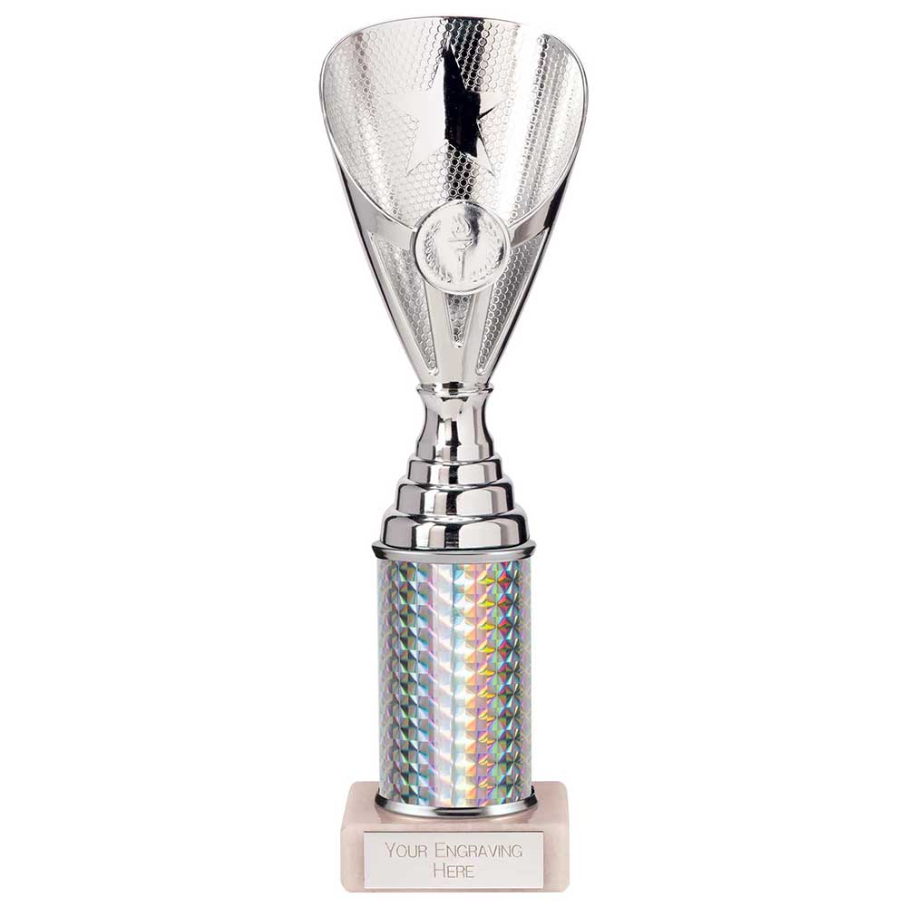Rising Stars Plastic Column Trophy - Silver
